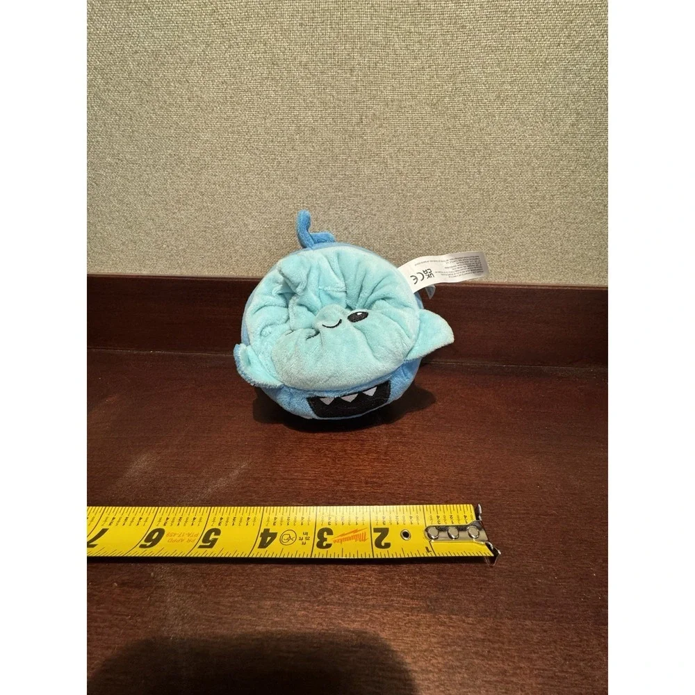 TeeTurtle  Reversible Blue Shark Plush Stuffed Toy Happy and Angry